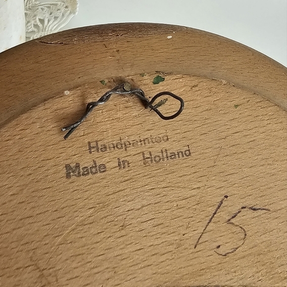 Vintage Unique Wooden Hand Carved 3D Holland Movable Windmill Decorative Plate - Picture 5 of 11